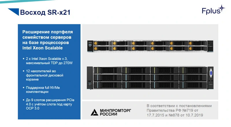 Характеристики сервера «Восход SR-x21»